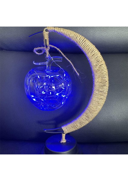 LED Dekoratif Lamba Masa Lambası 3D Sihirli Ay Işığı Ferforje Gece Lambası Noel Ev Dekorasyonu Doğum Günü Hediyesi USB Güç Kaynağı 5.5 * 5.1 * 11 Inç (Mavi) (Yurt Dışından)