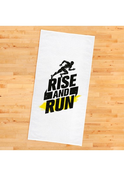 Rise And Run / Sarı Yazılı Spor Havlusu