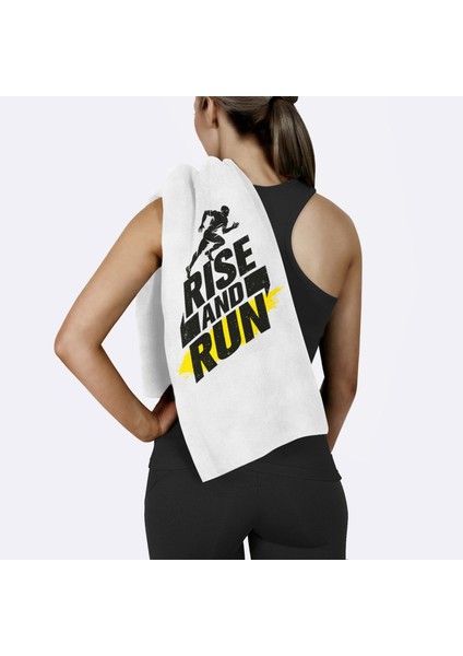Rise And Run / Sarı Yazılı Spor Havlusu