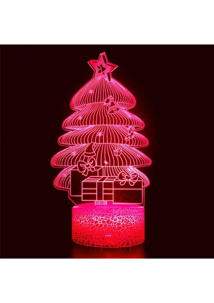 3D Noel Ağacı Gece Işığı Masa Danışma Optik Illüzyon Lambaları 16 Renk Değiştirme Işıkları LED Masa Lambası Noel Ev Aşk Doğum Günü Çocuk Çocuk Dekor Oyuncak Hediye (Yurt Dışından)