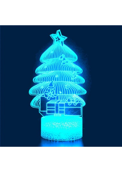 3D Noel Ağacı Gece Işığı Masa Danışma Optik Illüzyon Lambaları 16 Renk Değiştirme Işıkları LED Masa Lambası Noel Ev Aşk Doğum Günü Çocuk Çocuk Dekor Oyuncak Hediye (Yurt Dışından)