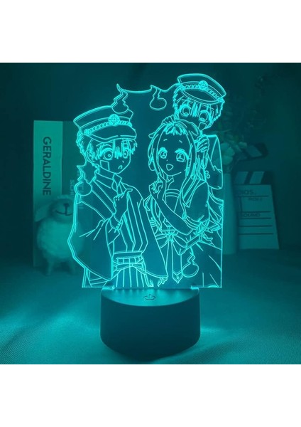 Boy Için Tuvalet Bağlı Anime 3D Gece Lambası 16 Renkler Kız Odası Dekor Illusion LED Lamba USB Manga Hanako Kun Şekil Uygun Çocuklar Hayranlar Noel Hediyeleri (Yurt Dışından)
