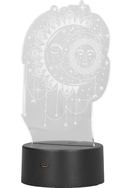 Akrilik 3D Çocuklar Gece Lambası, 3D Masa Lambası 7 Renk Güneş Ay LED Gece Lambası Akrilik Dokunmatik Anahtar Çocuklar Için USB Powered 3D Dekoratif Lamba Hediyeler Ev (Yurt Dışından)