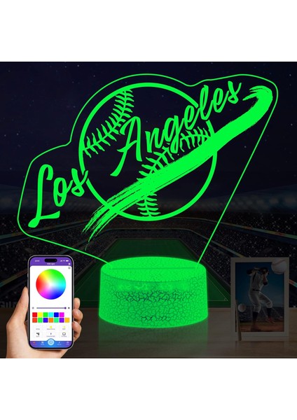 Boys Beyzbol Gece Lambası Telefon Uzaktan Kumanda Akıllı Başucu Dekor Oyuncak Lamba Çocuklar Için Spor Severler Hediye (City Of Angels) (Yurt Dışından)