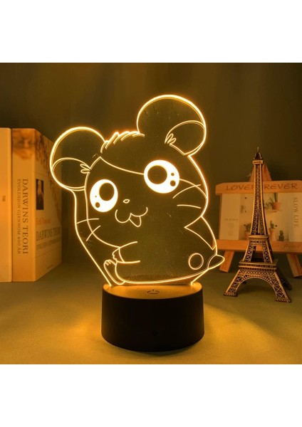 Trotting Hamtaro Anime 3D Gece Lambası Erkek Için 16 Renk Kız Odası Dekoru Illusion LED Lamba USB Manga Trotting Hamtaro Figürü Uygun Çocuklar Hayranlar Yılbaşı Hediyeleri (Yurt Dışından)