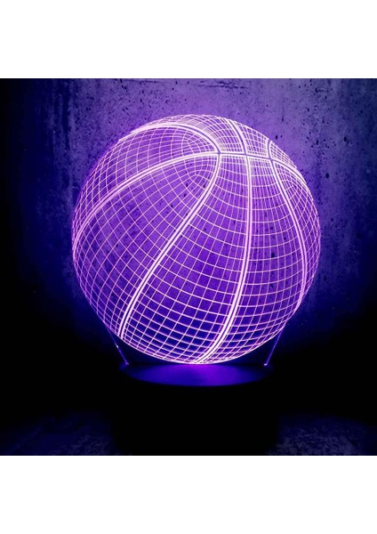 3D Gece Işıkları Basketbol Desen Illusion LED Lambalar 16 Renk Değiştirme Dokunmatik Sanat Heykel Işıkları Çocuklar Için USB Kablosu ile Doğum Günü Hediyeleri Odası Masa Lambası (Yurt Dışından)