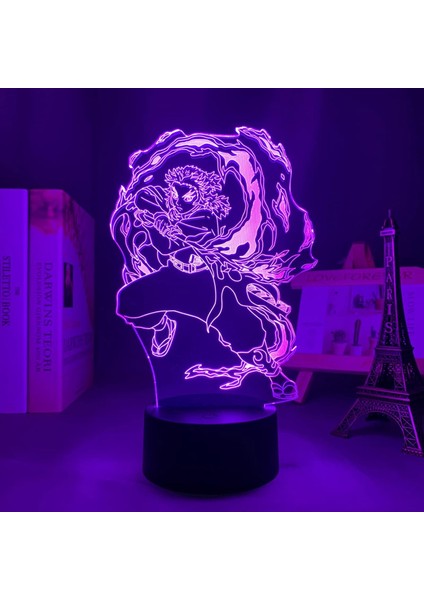 Anime 3D Işık Demon Slayer Kyojuro Rengoku Yatak Odası Dekoru Için Gece Lambası Odası Dekor Hediye Manga LED Lamba Kimetsu Hiçbir Yaiba (Yurt Dışından) fiyatları