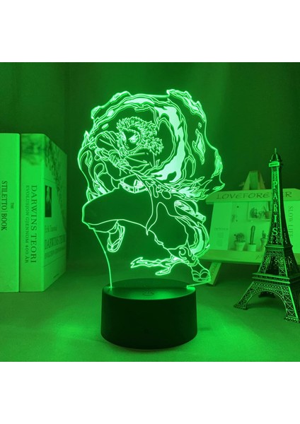 Anime 3D Işık Demon Slayer Kyojuro Rengoku Yatak Odası Dekoru Için Gece Lambası Odası Dekor Hediye Manga LED Lamba Kimetsu Hiçbir Yaiba (Yurt Dışından) modelleri