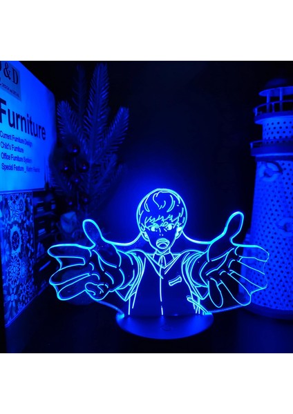 Devilman Crybaby Anime 3D Erkek Için Gece Lambası 16 Renk Kız Odası Dekoru Illusion LED Lamba USB Manga Debiruman Figürü Uygun Çocuk Hayranları Yılbaşı Hediyeleri (Siyah) (Yurt Dışından)