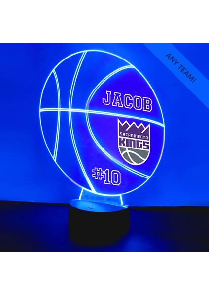 Sacramento Basketbol Kings Spor Gece Işığı Masa Masa Lambası Spor Kask LED El Yapımı Uzaktan Kumanda ile Kişiselleştirilmiş Büyük Hediye (Yurt Dışından)