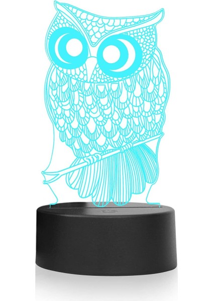 3D Illusion Gece Işığı Masa Lambası, 7 Renk Otomatik Kademeli Değişen USB Powered Çocuklar Için Dokunmatik Anahtarlı LED Işıklar Hediyeler Ev Dekorasyonu (Baykuş) (Yurt Dışından) fiyatları