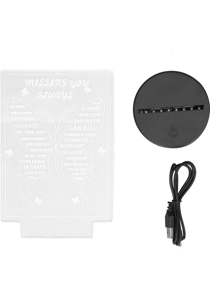 3D Gece Lambası, 7 Renk Akülü Gece Işığı Lambası Benzersiz Tasarım USB Şarj 3D Canlı Şekil Yatak Odası Başucu Için (Yurt Dışından)