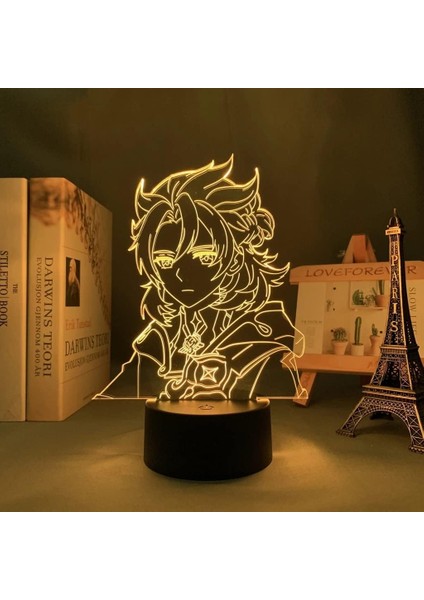 Oyun Genshin Darbe Albedo Şekil LED Lamba 3D Gece Işığı Anime Aşıklar Hediye Işık LED Gece Lambaları Çocuklar Için Yatak Odası Dekorasyonu Çocuk Doğum Günü Hediyesi Noel Hediyesi (Yurt Dışından)
