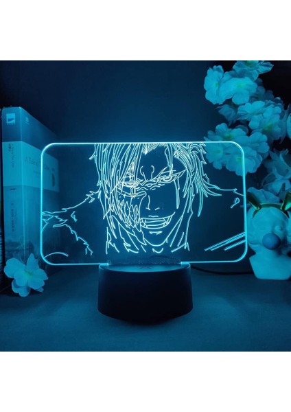 Bleaoh Anime 3D Erkek Için Gece Lambası 16 Renkler Kız Odası Dekor Illusion LED Lamba USB Manga Grimmjow Jaegerjaquez Şekil Uygun Çocuklar Hayranlar Noel Hediyeleri (Siyah Lamba) (Yurt Dışından)