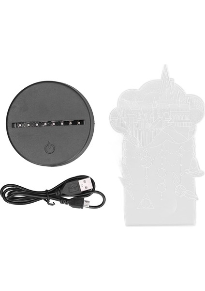 3D Kale Gece Lambası, 3D Gece Lambası Kale Deseni 7 Renkli Dokunmatik Anahtar LED Gece Lambası Doğum Günü Için USB Powered Başucu Işık Çocuklar Çocuklar Dekor Oyuncak Hediye (Yurt Dışından)