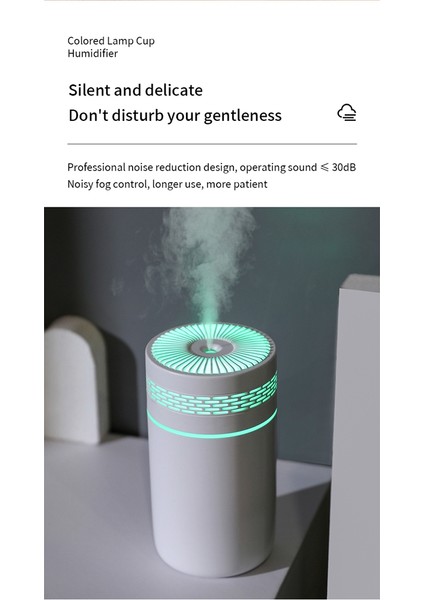 Nemlendirici Taşınabilir 250 ml Hava Nemlendirici Aromaterapi Humidificador Ev Araba Için LED Renkli Gece Lambası ile USB Püskürtücü Arıtma-C (Yurt Dışından)