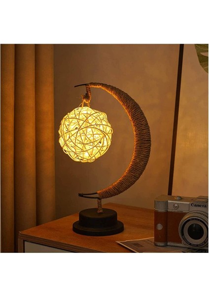 3D Büyülü Ay Lambası, LED Dekoratif Işık Yıldız Ay Gece Lambası, Büyülü El Yapımı Ferforje Gece Lambası Masa Lambası, Ev Dekorları Için Tatil Doğum Günü Hediyesi (Sepak Takraw, Sıcak) (Yurt Dışından)