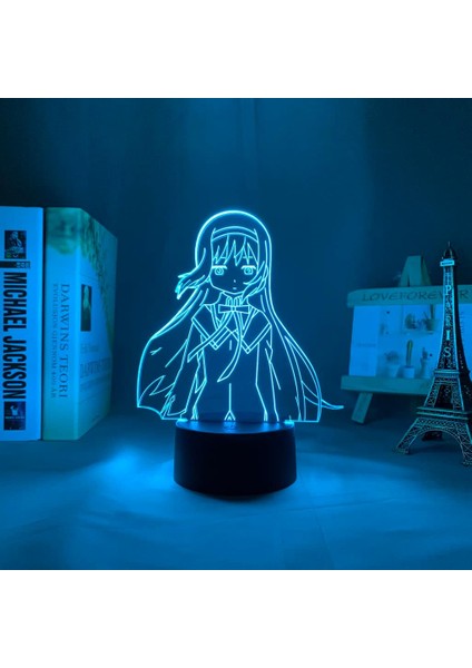 Puella Magi Madoka Magica Sayaka Miki Anime 3D Erkek Için Gece Lambası 16 Renk Kız Odası Dekoru Illusion LED Lamba USB Manga Miki Şekil Uygun Çocuklar Hayranlar Yılbaşı Hediyeleri (Yurt Dışından)