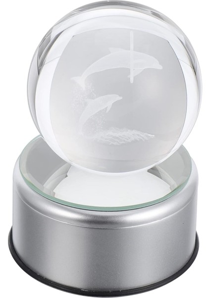 Adet Dolphin Crystal Ball LED Masa Lambası Kristaller Dekor LED Dekor Değişen Masa Lambası 3D Gece Işığı Kristal Gece Lambası Dolphin Crystal Ball Süs Dolphin Crystal Ball Dekor Hediye (Yurt Dışından)