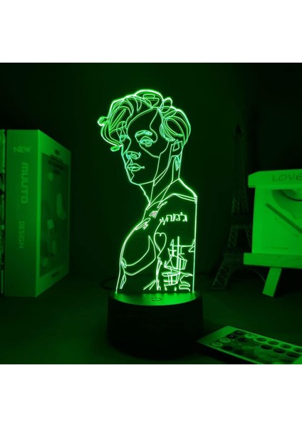 Erkek Için Sanat Soyut 3D Gece Lambası 16 Renk Kız Odası Dekor Illusion LED Lamba USB Sanat Soyut Figür Uygun Çocuklar Hayranlar Noel Hediyeleri (Sanat Soyut3) (Yurt Dışından)