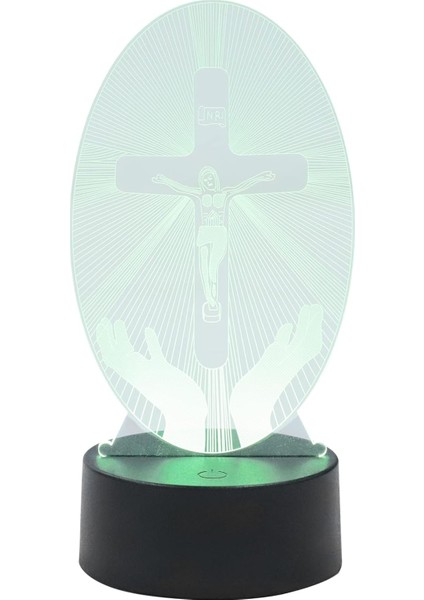 Isa Dekor Akrilik Isa Haç Gece Lambası Isa Haç 3D LED Mesih Optik Illüzyon Işık USB Powered Yatak Odası Noel Masa Lambası Dini Kadın Erkek Anma Günü Yenilik Lambası (Yurt Dışından) indirimleri
