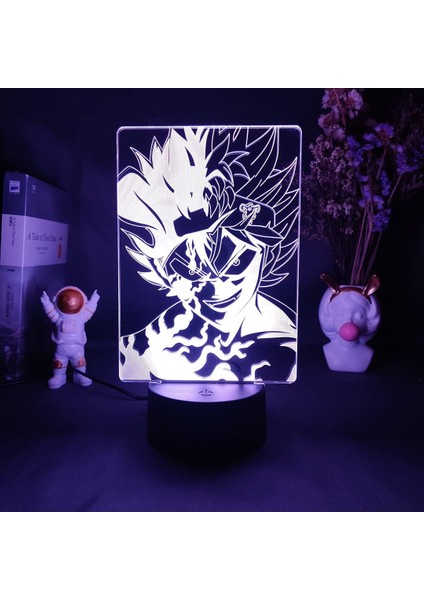 Siyah Cloven Anime 3D Erkek Için Gece Lambası 16 Renk Kız Odası Dekoru Illusion LED Lamba USB Manga Asta Şekil Uygun Çocuk Hayranları Noel Hediyeleri (Siyah Lamba) (Yurt Dışından)