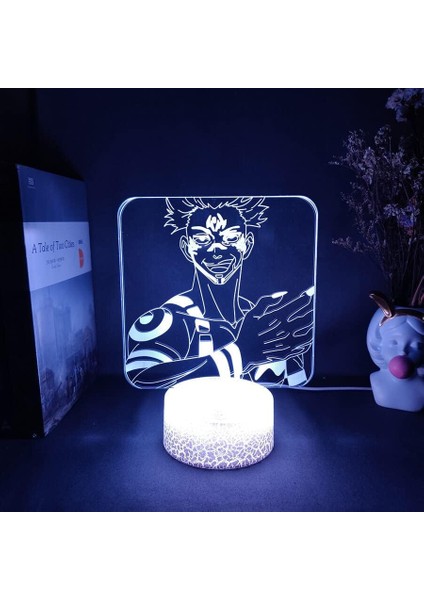 Jujutsu Kaisen Anime 3D Erkek Için Gece Lambası 16 Renk Kız Odası Dekor Illusion LED Lamba USB Manga Gojo Satoru Şekil Uygun Çocuklar Hayranlar Yılbaşı Hediyeleri (Lav Lambası) (Yurt Dışından)