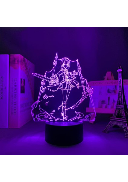 3D LED Lamba Xingqiu Genshin Impact Çocuk Odası Dekorasyonu Için Çocuklar Doğum Günü Hediyesi Odası Dekor Genshin Impact LED Işık Başucu (Yurt Dışından)