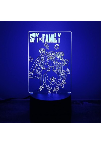 Hayranları Için Anime Spy×famıl 3D Nightlight 16 Renk Dekor Illusion Uzaktan Kumandalı LED Lamba, Manga Figürü Noel Hediyesi Oyuncaklar Çocuklar/erkekler (Spy×aile) (Yurt Dışından)