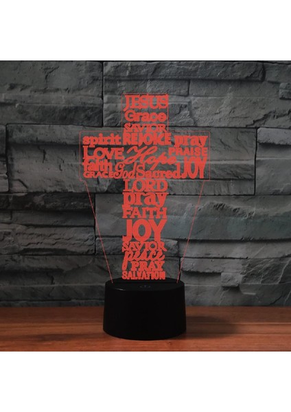 Çocuklar Için Gece Lambası 3D Isa Çapraz LED Lamba Uzaktan Kumanda ile 16 Renk Değiştirme Noel Doğum Günü Hediyesi Çocuk Için (Yurt Dışından)