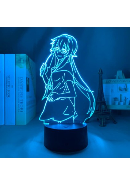 Yuno Gasai Anime 3D Gece Lambası Boy Için 16 Renkler Kız Odası Dekor Illusion LED Lamba USB Manga Yuno Gasai Şekil Uygun Çocuklar Fanlar Yılbaşı Hediyeleri (Yurt Dışından)