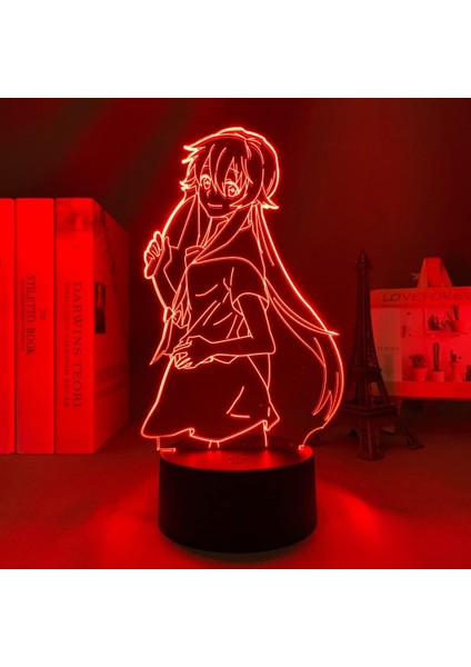 Yuno Gasai Anime 3D Gece Lambası Boy Için 16 Renkler Kız Odası Dekor Illusion LED Lamba USB Manga Yuno Gasai Şekil Uygun Çocuklar Fanlar Yılbaşı Hediyeleri (Yurt Dışından)