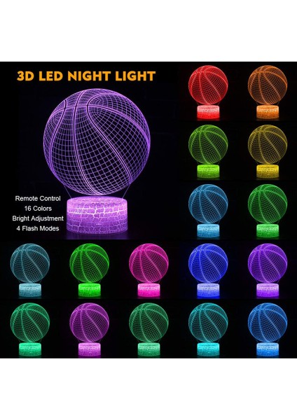 Uzaktan Dokunmatik Kontrol ile Basketbol 3D Lamba Gece Lambası Çoklu Renk Parlaklığı Spor Severler Erkek Kız Çocuklar Için Ayarlanmış Hediyeler (Yurt Dışından) fırsatları