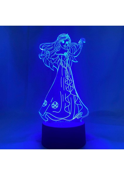 Prenses Lamba - 16 Renk + Uzaktan Kumanda - Rahatlatıcı Oda Dekorasyonu - 3D LED Gece Lambası (Yurt Dışından)