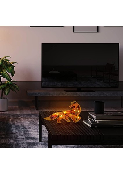 3D Hayvan Dekoru Süs LED Gece Lambası - Ahşap Çok Katmanlı Oyma Hayvan Görünümü Yatak Odası Masası Için Dekoratif Gece Lambası Elk Versiyonu (Boyut : Tilki) (Yurt Dışından) modelleri
