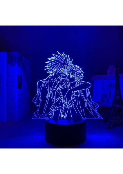 Getbackers Ban ve Ginji Anime 3D Erkek Için Gece Lambası 16 Renk Kız Odası Dekoru Illusion LED Lamba USB Manga Getbackers Ban ve Ginji Figürü Uygun Çocuk Hayranları Yılbaşı Hediyeleri (Yurt Dışından)