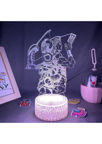 Jojo Tuhaf Macera Anime 3D Erkek Için Gece Lambası 16 Renk Kız Odası Dekoru Illusion LED Lamba USB Manga Jojo Figürü Uygun Çocuk Hayranları Yılbaşı Hediyeleri (Lav Lambası) (Yurt Dışından)