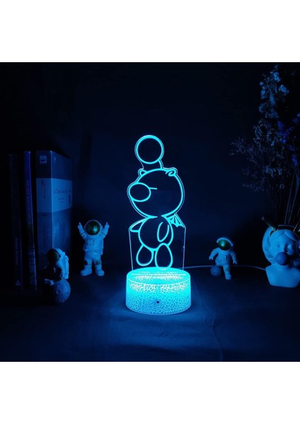 Final Fantasy Oyunu Erkek Için 3D Gece Lambası 16 Renk Kız Odası Dekoru Illusion LED Lamba USB Oyunu Final Fantasy Figürü Uygun Çocuk Hayranları Yılbaşı Hediyeleri (Lav Lambası) (Yurt Dışından)