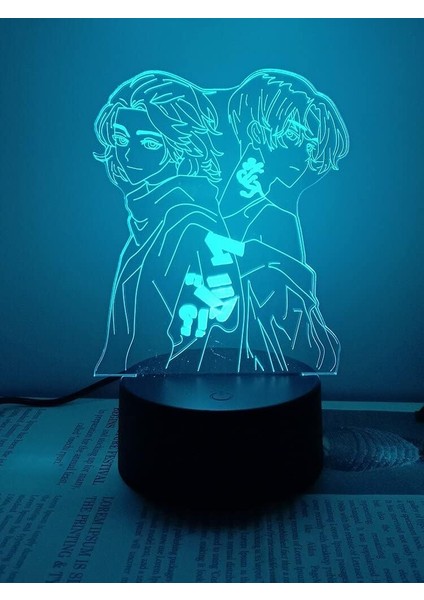 Tokyo Revengen Anime 3D Erkek Için Gece Lambası 16 Renk Kız Odası Dekor Illusion LED Lamba USB Manga Mikey Şekil Uygun Çocuklar Hayranlar Noel Hediyeleri (Tokyo Revengen2) (Yurt Dışından)