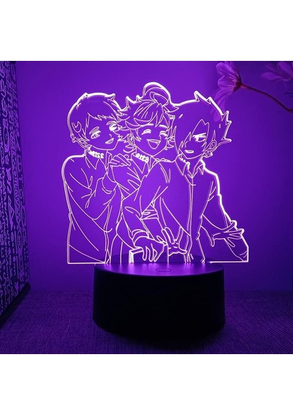 Vaat Edilen Neverland Anime 3D Gece Lambası Erkek Için 16 Renk Kız Odası Dekor Illusion LED Lamba USB Manga Emma Şekil Uygun Çocuklar Hayranlar Noel Hediyeleri (Yurt Dışından) fiyatları