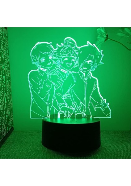 Vaat Edilen Neverland Anime 3D Gece Lambası Erkek Için 16 Renk Kız Odası Dekor Illusion LED Lamba USB Manga Emma Şekil Uygun Çocuklar Hayranlar Noel Hediyeleri (Yurt Dışından) modelleri