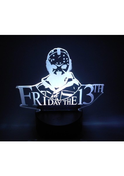 Jason Voorhees 6" Özel Cuma 13. Lazer Kazınmış 3D Akrilik Renk Değiştiren LED Gece Işığı Lambası (Yurt Dışından)