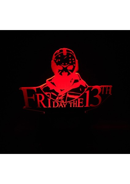 Jason Voorhees 6" Özel Cuma 13. Lazer Kazınmış 3D Akrilik Renk Değiştiren LED Gece Işığı Lambası (Yurt Dışından)