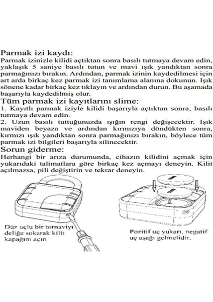 Dokunmatik Parmak Izi Şifreli Kilit XLK414