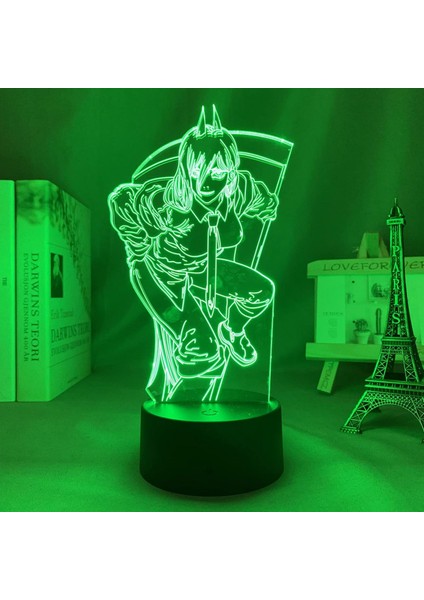 Anime 3D Lamba Testere Adam Yatak Odası Dekoru Için Gece Lambası Çocuklar Için Doğum Günü Hediyesi Manga Gadget Testere Adam LED Gece Lambası Başucu (Yurt Dışından)