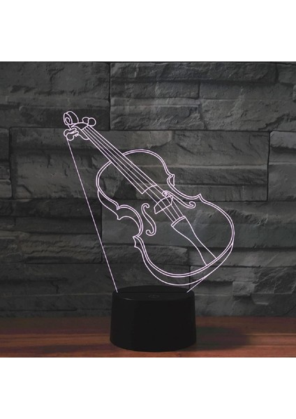 Çocuklar Için Gece Lambası 3D Keman LED Lamba Uzaktan Kumanda ile 16 Renk Değiştirme Noel Doğum Günü Hediyesi Çocuk Için (Yurt Dışından)
