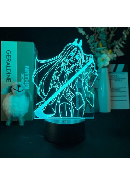Japon Animesi LED Işık Testere Adam Yatak Odası Dekoru Için Nightlight Doğum Günü Çocuklar Hediye Sevimli Odası Dekor Masa 3D Illusion Lamba (Yurt Dışından)