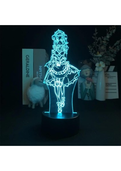 Oyun Genshin Darbe Noelle Şekil LED Lamba 3D Gece Lambası Anime Severler Hediye Işık LED Gece Lambaları Çocuklar Için Yatak Odası Dekorasyonu Çocuk Doğum Günü Hediyesi Noel Hediyesi (Yurt Dışından)