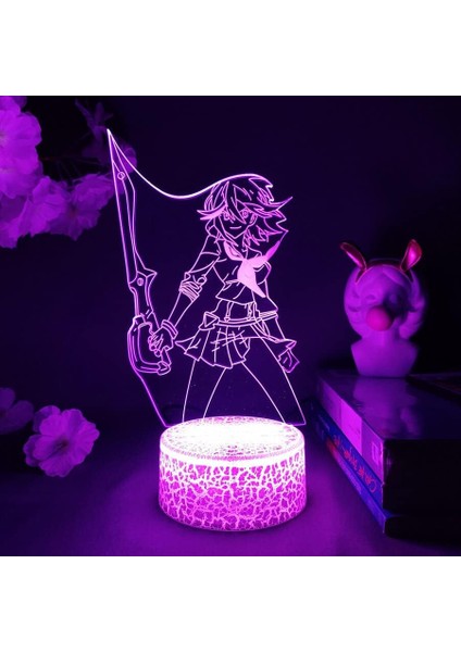 Kill La Kill Anime 3D Erkek Için Gece Lambası 16 Renk Kız Odası Dekoru Illusion LED Lamba USB Manga Ryuko Matoi Şekil Uygun Çocuk Hayranları Yılbaşı Hediyeleri (Lav Lambası) (Yurt Dışından)