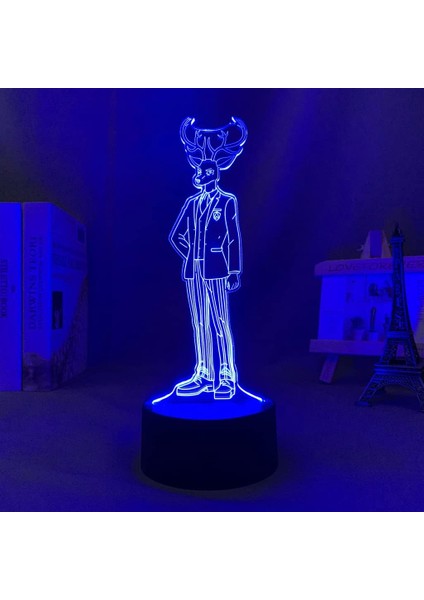 Beastars Louis Joke Anime 3D Erkek Için Gece Lambası 16 Renk Kız Odası Dekoru Illusion LED Lamba USB Manga Beastars Louis Joke Şekil Uygun Çocuklar Hayranlar Noel (Yurt Dışından)